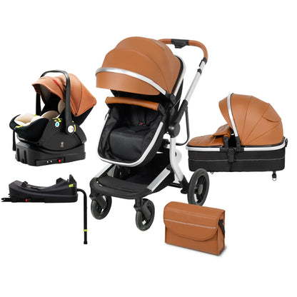 Travel System 5-IN-1 Baby Stroller Portable Pram High Landscape Baby Carriage Combo Car Seat